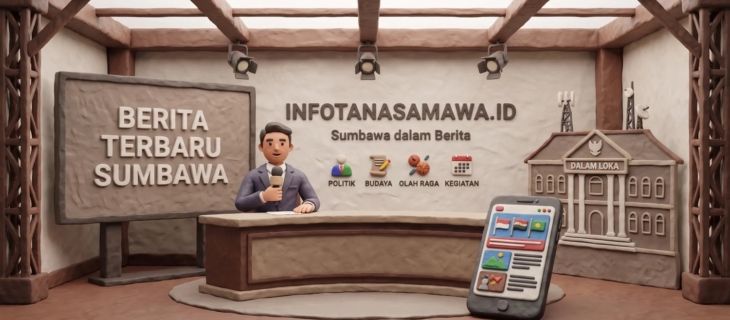 Miniatur studio berita Info Tana Samawa dari tanah liat